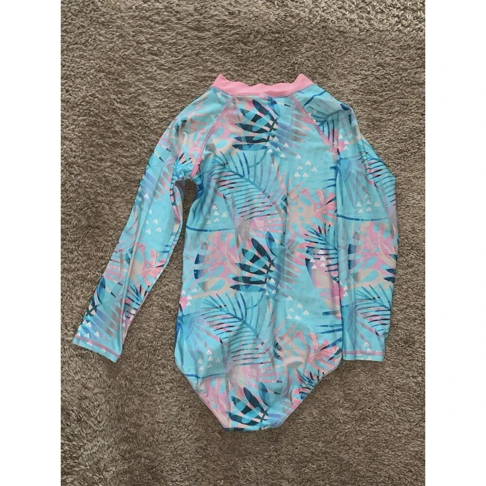 One Piece Swimsuit Rash Guard Girls 128/134 US 7-10 Floral